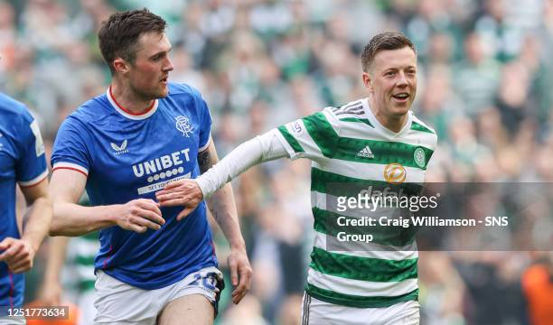 Celtic's Callum McGregor and Rangers' John Souttar during a cinch Premiership match between Celtic and Rangers at Celtic Park, on April 08 in...