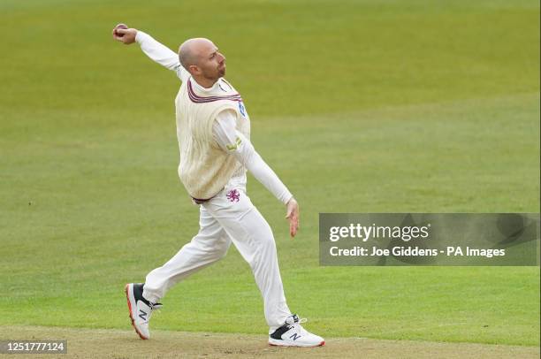 Somerset's Jack Leach during day one of the LV= Insurance County Championship, Division One match at Trent Bridge, Nottingham. Picture date: Thursday...