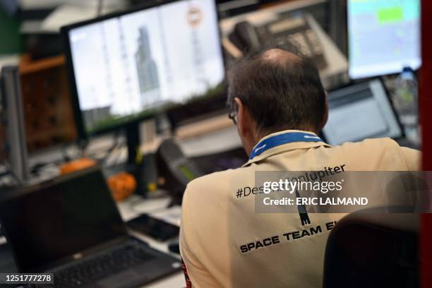 Illustration picture shows a royal visit to the launch of ESA's Jupiter Icy Moons Explorer mission 'Juice' from Guiana Space Centre in Kourou, French...