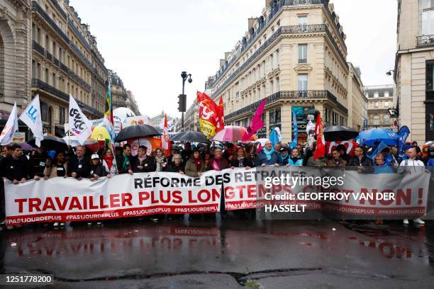 French CFE-CGC labour union's president Francois Hommeril, French General Secretary of the "Federation Syndicale Unitaire" Benoit Teste, French...