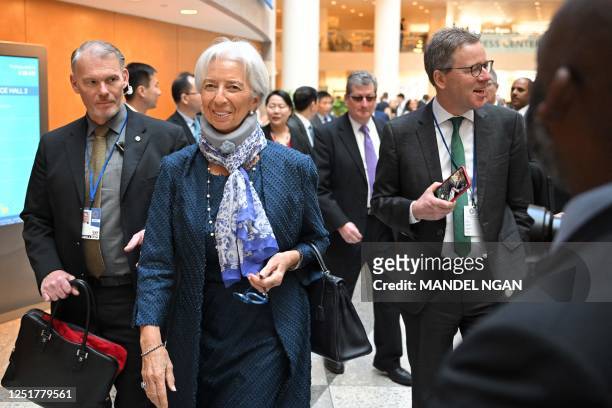 European Central Bank President Christine Lagarde arrives for the G20 Finance Ministers and Central Bank Governors meeting during the International...