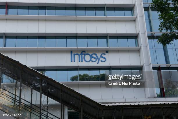 Signage of Infosys is seen in Bangalore, India, 13 April, 2023. Infosys, the second largest IT firm by sales, on Thursday reported a 7.8 per cent...