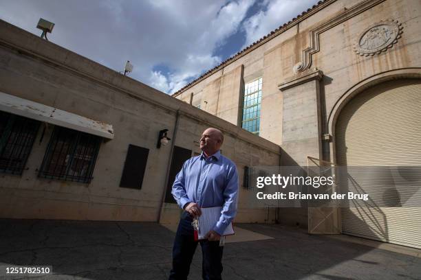 Metropolitan's Derek Lee leads a tour at the W.P. Whitsett Intake Pumping Plant, the starting point of the Colorado River Aqueduct supply Tuesday,...