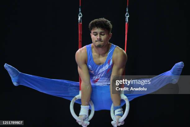 Jake Jarman of UK competes in 10th Artistic Gymnastics European Championship in Turkiye's Antalya on April 13, 2023.