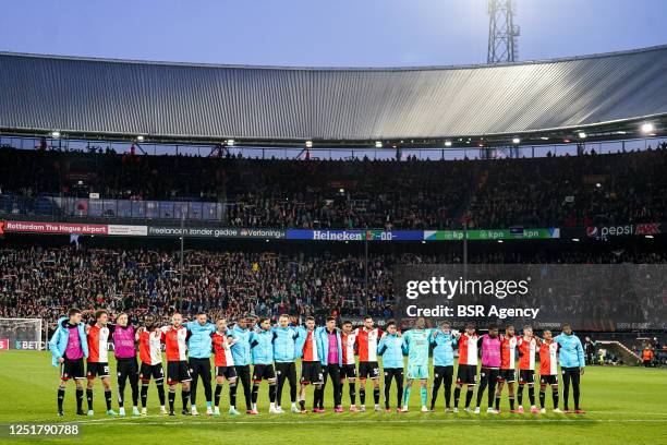 Players of Feyenoord, Mats Wieffer of Feyenoord, Lutsharel Geertruida of Feyenoord, Gernot Trauner, Quilindschy Hartman of Feyenoord, Santiago...