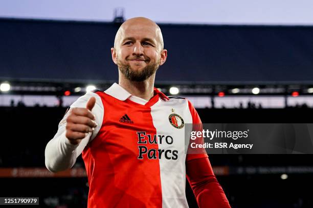 Gernot Trauner of Feyenoord after the Quarterfinal First Leg - UEFA Europa League match between Feyenoord and AS Roma at the Rotterdam on April 13,...