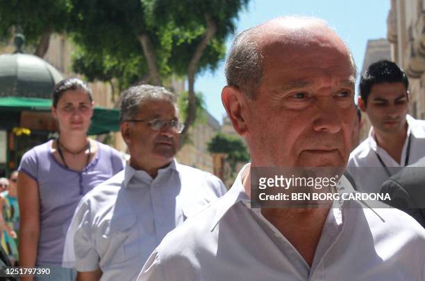 Maltese priests Godwin Scerri and Charles Pulis leave court after being found guilty of abusing children at an orphanage during the 1980's on August...