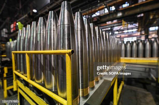 Unfinished shells wait to be prepared for painting. The Scranton Army Ammunition Plant held a media day to show what they make. The plant makes a...