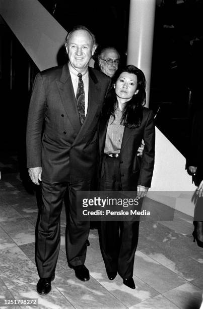 Gene Hackman and Betsy Arakawa attend "Get Shorty" New York Premiere at the Museum of Modern Art in New York City on October 18, 1995.