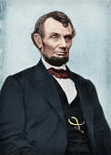 Colorized antique photograph portrait of Abraham Lincoln