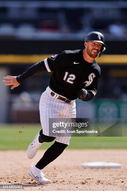 Chicago White Sox right fielder Romy Gonzalez runs the bases during an MLB game against the San Francisco Giants on April 06, 2023 at Guaranteed Rate...