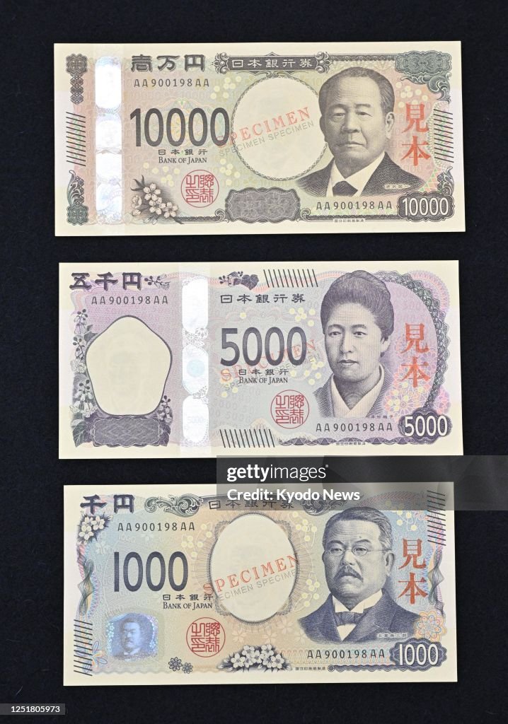 The Bank of Japan reveals new banknotes on April 14 which will be ...