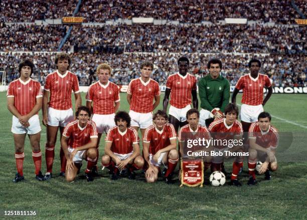 Nottingham Forest line up for a group photo before the Trofeo Ciudad de Zaragoza friendly tournament match between Real Zaragoza and Nottingham...