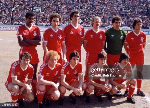 Nottingham Forest line up for a group photo before the Intercontinental Cup match between Nacional and Nottingham Forest at the National Stadium on...