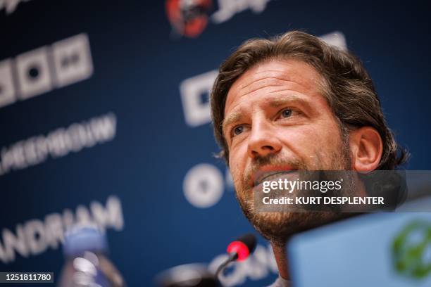 Club Brugge's interim Belgian head coach Rik De Mil gives a weekly press conference of the Belgiun soccer team Club Brugge KV, to discuss the next...