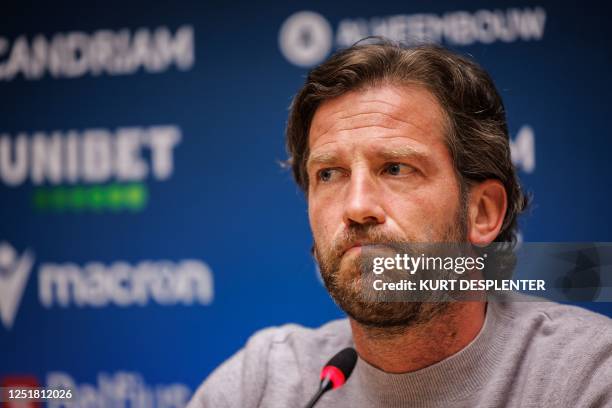 Club Brugge's interim Belgian head coach Rik De Mil gives a weekly press conference of the Belgiun soccer team Club Brugge KV, to discuss the next...