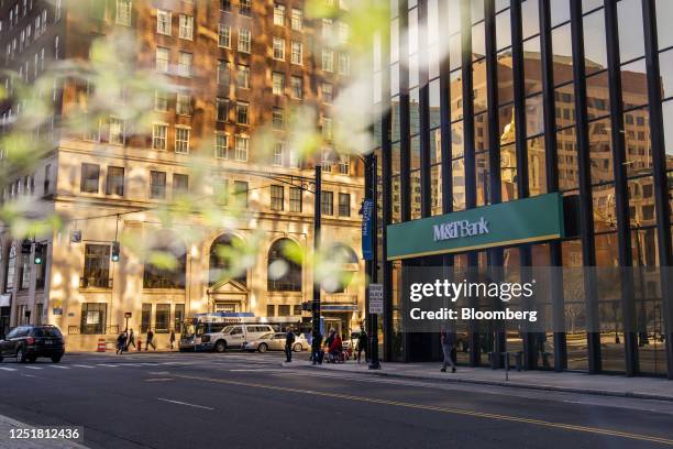 An M&T Bank branch in downtown Hartford, Connecticut, US, on Wednesday, April 12, 2023. M&T Bank Corp. Is scheduled to release earnings figures on...