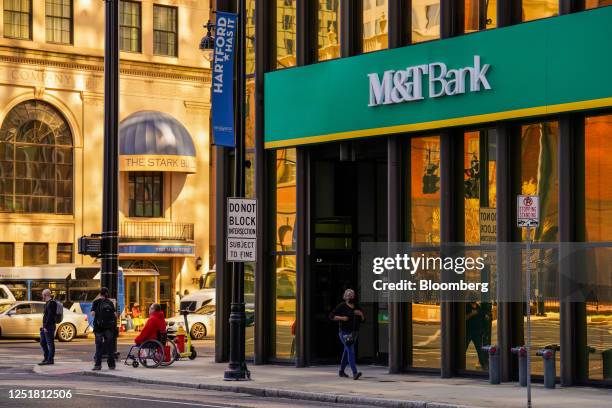 An M&T Bank branch in downtown Hartford, Connecticut, US, on Wednesday, April 12, 2023. M&T Bank Corp. Is scheduled to release earnings figures on...