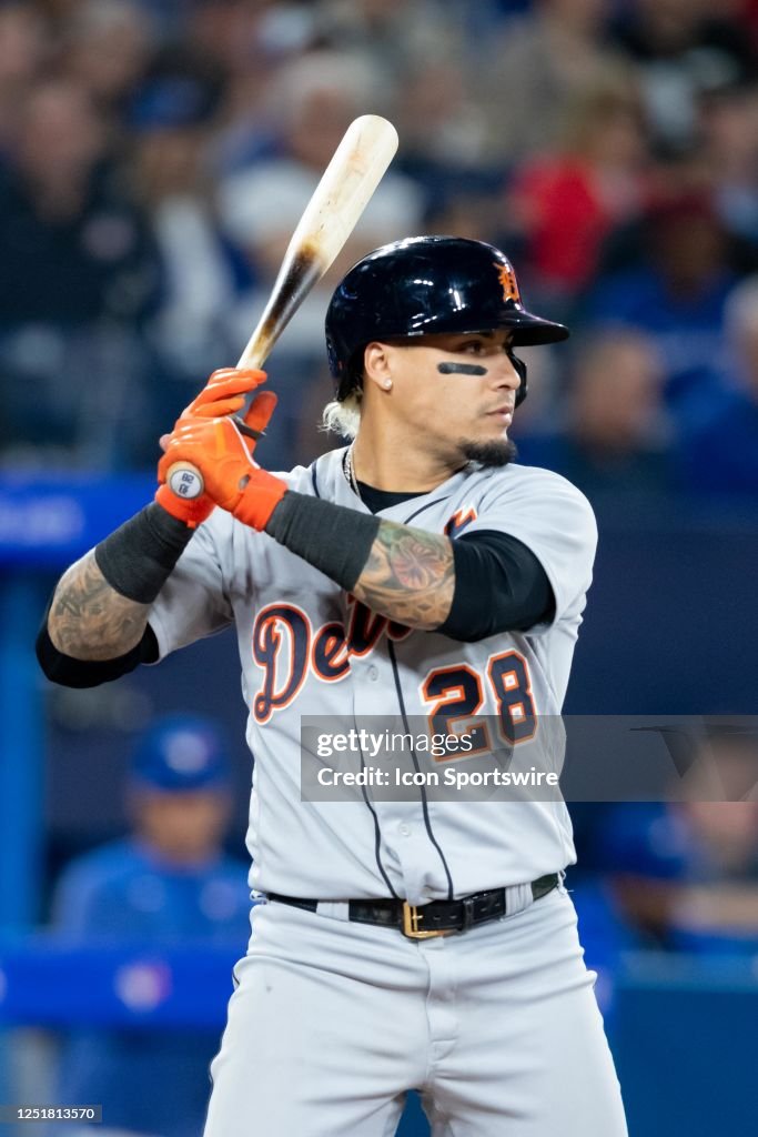 Javi Reyes Baseball Detroit Tigers Shortstop Javier Baez bats during the MLB baseball ...