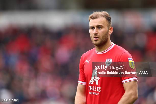 Herbie Kane of Barnsley during the Sky Bet League One between Barnsley and Shrewsbury Town at Oakwell Stadium on April 10, 2023 in Barnsley, United...
