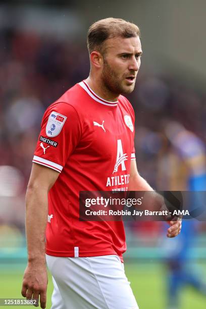 Herbie Kane of Barnsley during the Sky Bet League One between Barnsley and Shrewsbury Town at Oakwell Stadium on April 10, 2023 in Barnsley, United...