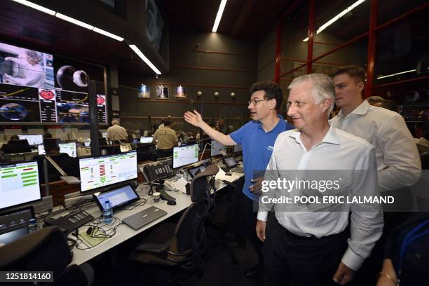 King Philippe - Filip of Belgium and pictured during a royal visit to the launch of ESA's Jupiter Icy Moons Explorer mission 'Juice' from Guiana...