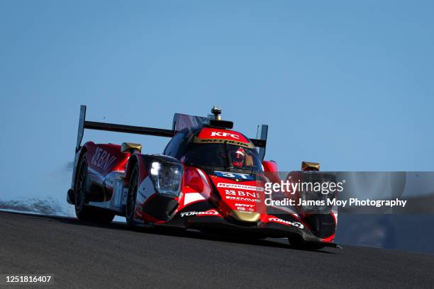 The WRT Oreca 07 - Gibson of Robin Frijns, Sean Gelael, and Ferdinand Habsburg-Lothringen in action during practice for the 6 Hours of Portimao at...