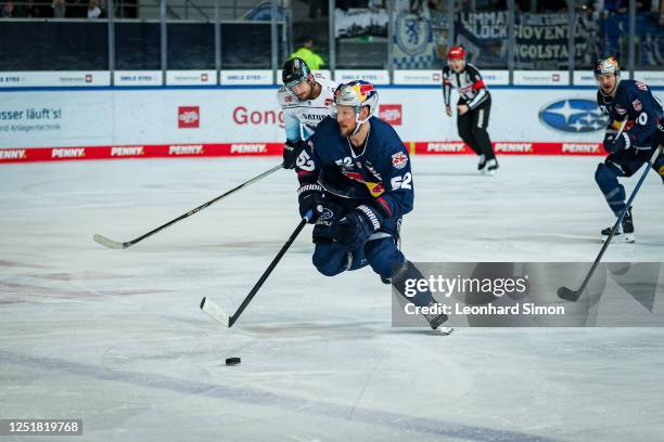 Patrick Hager of Red Bull Muenchen in action during the DEL playoffs final game 1 between EHC Red Bull Muenchen and ERC Ingolstadt at Olympia...