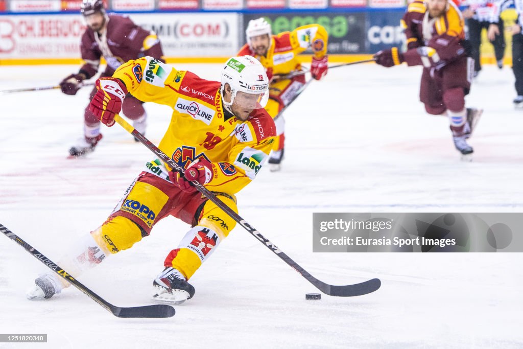 Jesper Olofsson of Biel in action during the Swiss Ice Hockey