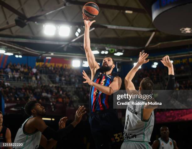 Nikola Mirotic, #33 of FC Barcelona in action during the 2022-23 Turkish Airlines EuroLeague Regular Season Round 34 game between FC Barcelona and...