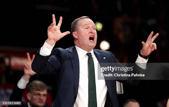 Coach Zalgiris Kazys Maksvytis, Head Coach of Zalgiris Kaunas in action during the ...
