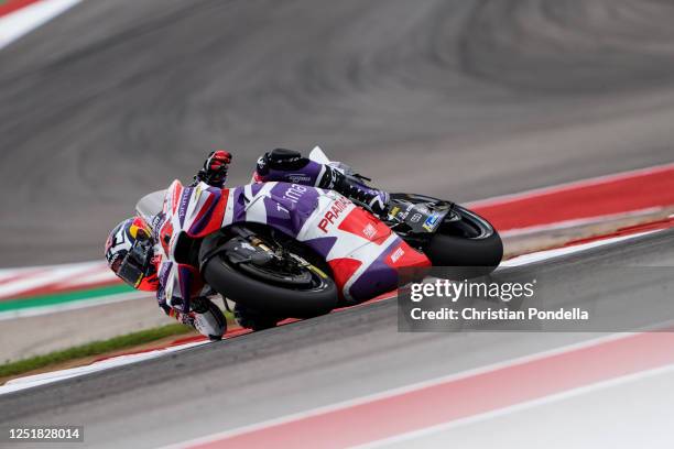 Johan Zarco of France races during the Red Bull Grand Prix of the Americas - Free Practice 2 at Circuit of The Americas on April 14, 2023 in Austin,...