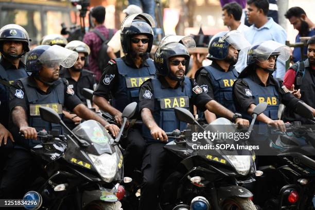 Members of the Special Security Force "Rapid Action Battalion" are deployed during the celebration the first day of the Bengali New Year in Dhaka....