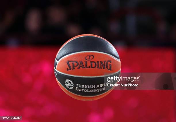 The official ball of the Euroleague during the match between FC Barcelona and Valencia Basket, corresponding to the week 34 of the Euroleague, played...