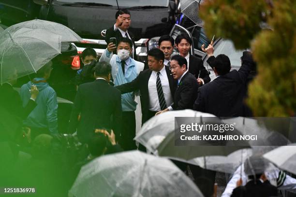 Japan's Prime Minister Fumio Kishida attends an election campaign in support of the Liberal Democratic Party candidate in Urayasu, Chiba prefecture...
