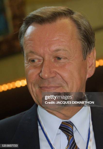 Portrait of Austrian IOC member Leo Wallner taken 15 July 2001 during the 112th session of the International Olympic Committee in Moscow. The 112th...