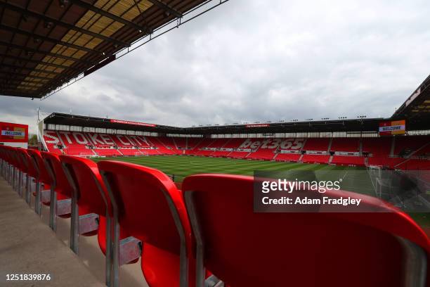 General view looking towards the pitch from the fans view seats ahead of the Sky Bet Championship between Stoke City and West Bromwich Albion at...