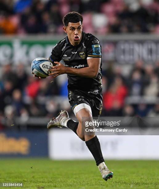 Northern Ireland , United Kingdom - 14 April 2023; Rio Dyer of Dragons during the United Rugby Championship match between Ulster and Dragons at the...