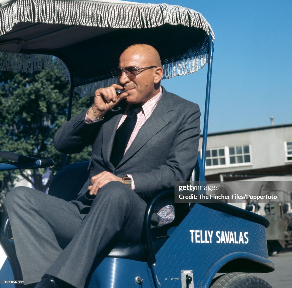 Telley American television and movie actor Telly Savalas filming the TV ...
