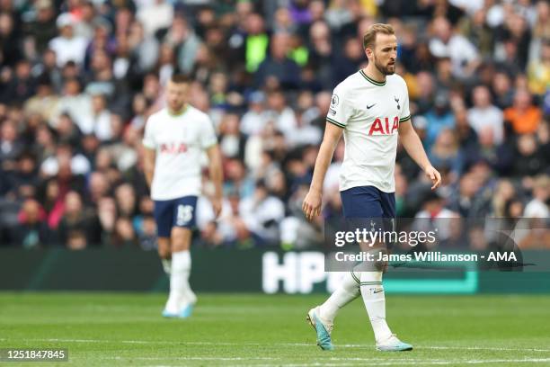 Harry Kane of Tottenham Hotspur dejected after Dominic Solanke of AFC Bournemouth scored a goal to make it 1-2 during the Premier League match...