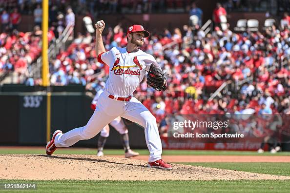 Pitcher Stratton St. Louis Cardinals relief pitcher Chris Stratton throws a pitch ...