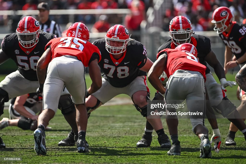 Georgia Bulldogs Jr. OL Chad Lindberg during the G-Day Red and Black ...