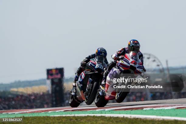 Johann Zarco of France races during the Red Bull Grand Prix of the Americas - Sprint Race at Circuit of The Americas on April 15, 2023 in Austin,...