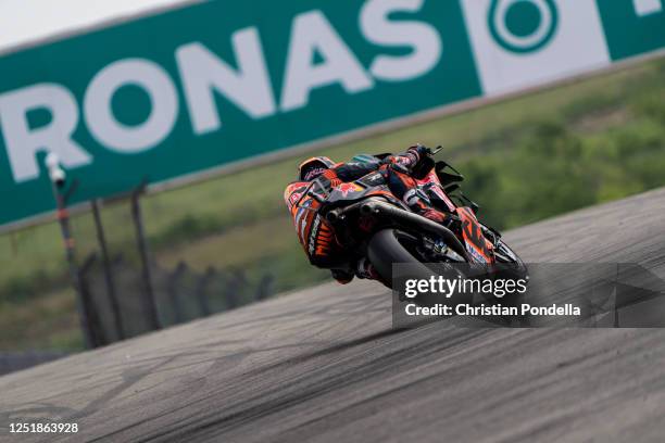 Jack Miller of Australia races during the Red Bull Grand Prix of the Americas - Qualifier at Circuit of The Americas on April 15, 2023 in Austin,...