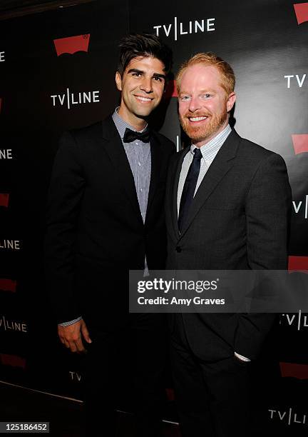 Justin Makeda and Jesse Tyler Ferguson attend The TVLine Emmy Party at Levi's Haus on September 15, 2011 in Los Angeles, California.