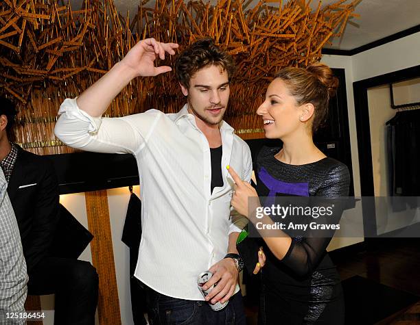 Grey Damon and Vanessa Lengies attend The TVLine Emmy Party at Levi's Haus on September 15, 2011 in Los Angeles, California.