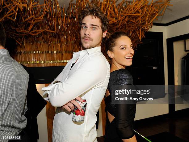 Grey Damon and Vanessa Lengies attend The TVLine Emmy Party at Levi's Haus on September 15, 2011 in Los Angeles, California.