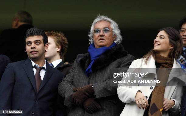 Co-owner of Queens Park Rangers Flavio Briatore looks toward the pitch from an executive box before the FA Cup game against Chelsea at Stamford...