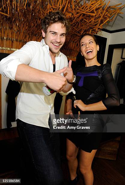 Grey Damon and Vanessa Lengies attend The TVLine Emmy Party at Levi's Haus on September 15, 2011 in Los Angeles, California.