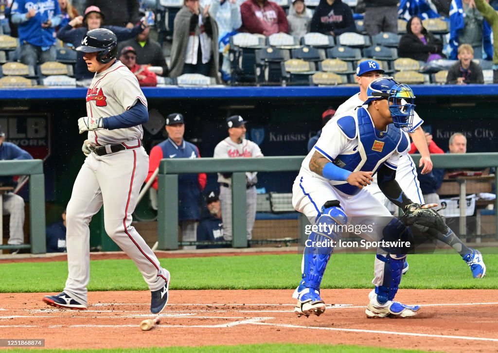 Austin Riley Third Base Atlanta Braves third baseman Austin Riley scores on an RBI double in ...